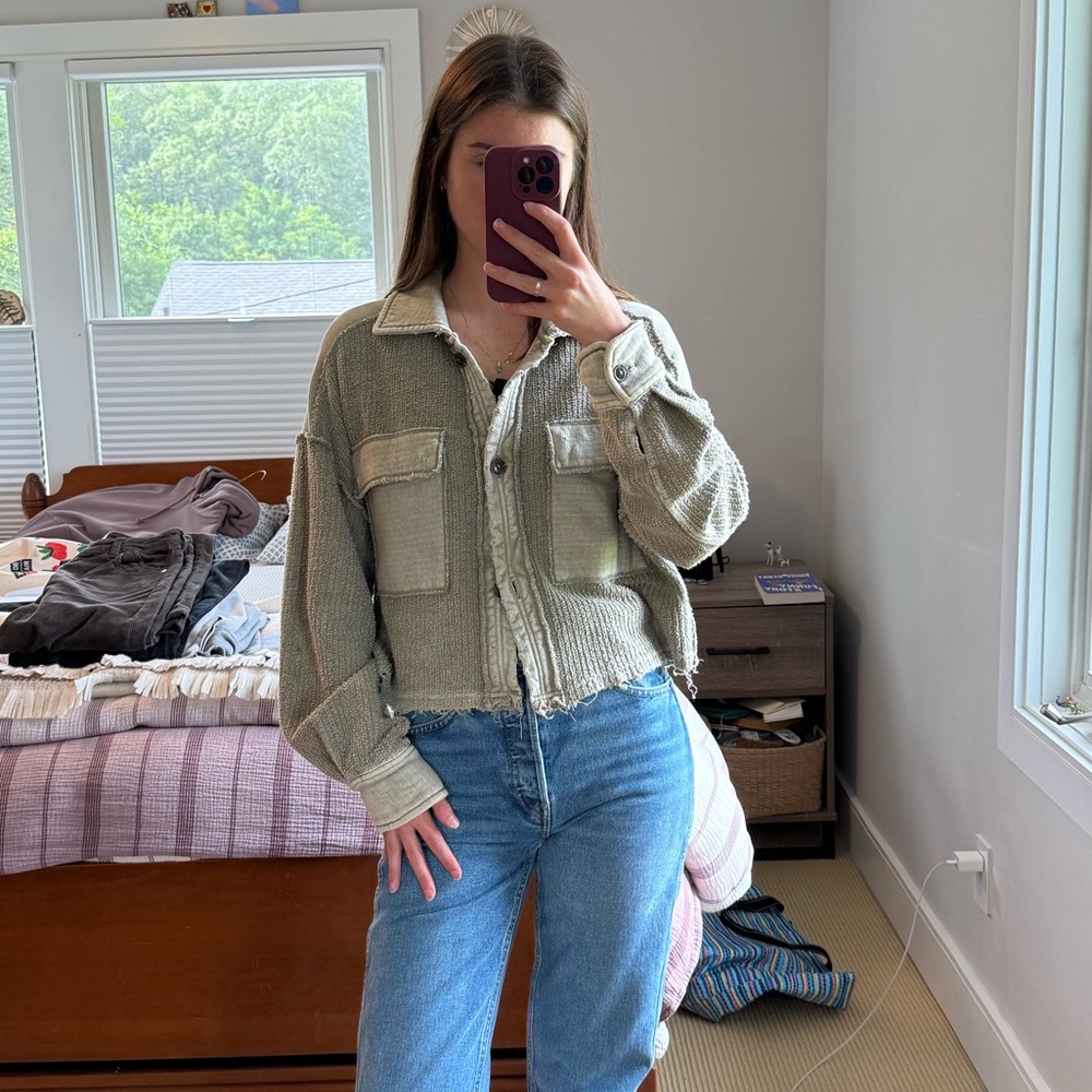 Free People Army Green Jacket - Size Small